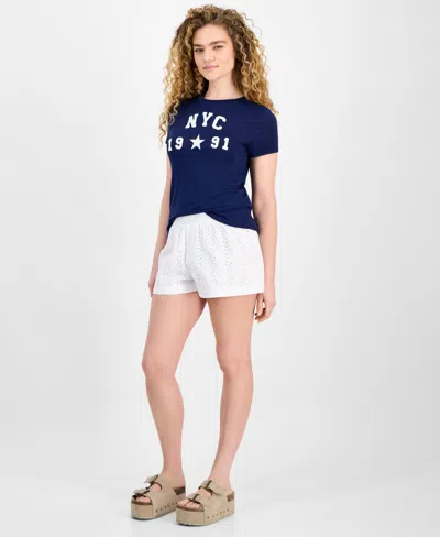 Rebellious One Juniors' Nyc Graphic Crewneck T-shirt