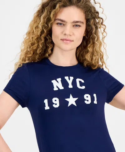 Rebellious One Juniors' Nyc Graphic Crewneck T-shirt