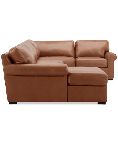 Macy's Radley Roll Arm 152" 5-pc. Leather Wedge Corner Chaise Sectional, Exclusively At
