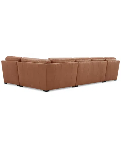 Macy's Radley Roll Arm 152" 5-pc. Leather Wedge Corner Chaise Sectional, Exclusively At