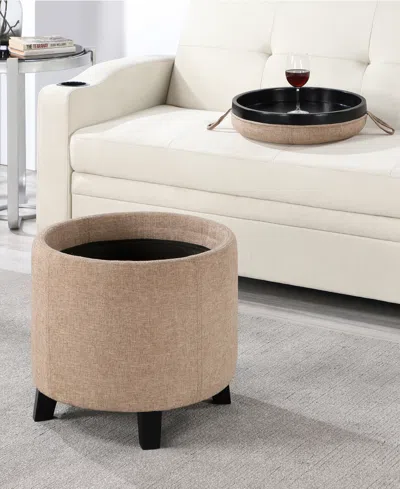 Convenience Concepts 19" Designs4comfort Oscar Storage Ottoman With Reversible Tray