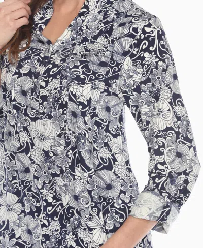 White Mark Women's 2-piece Floral Print Tunic Top And Pants Set