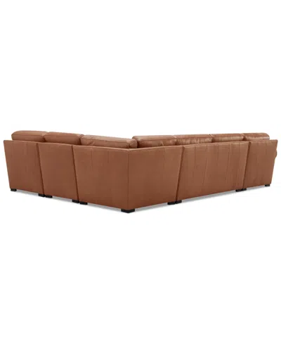 Macy's Radley Roll Arm 139" 5-pc. Leather Square Corner Chaise Sectional, Exclusively At