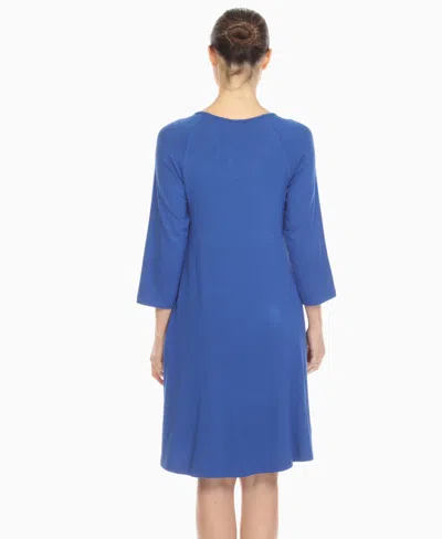 White Mark Women's Criss Cross Neckline A-line Dress In Blue