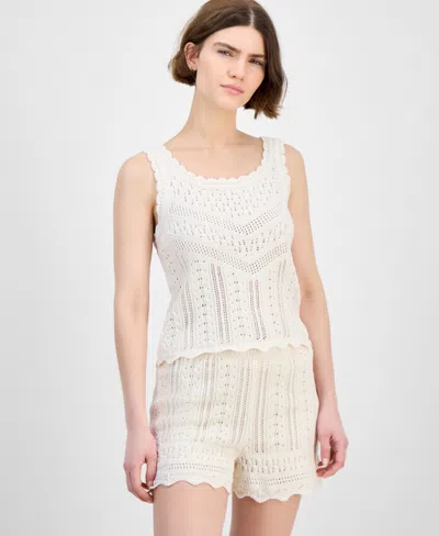 Shop Macy's And Now This Women's Pointelle Sweater Tank Top, Exclusively At