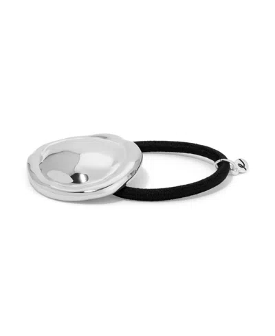 Ettika Liquid Lux Oval Hair Tie In Silver Tone