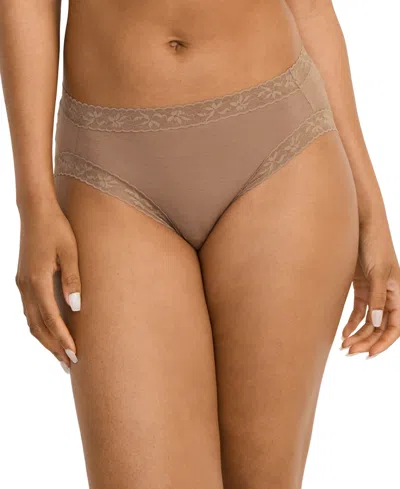 Jockey Women's High-cut Lace Trimmed Brief Underwear In Brown