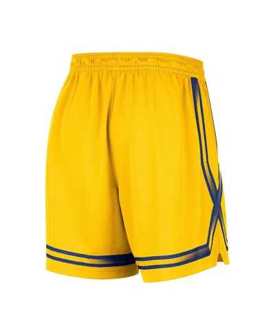 Nike Women's Gold Golden State Warriors Courtside Fly Crossover Performance Shorts