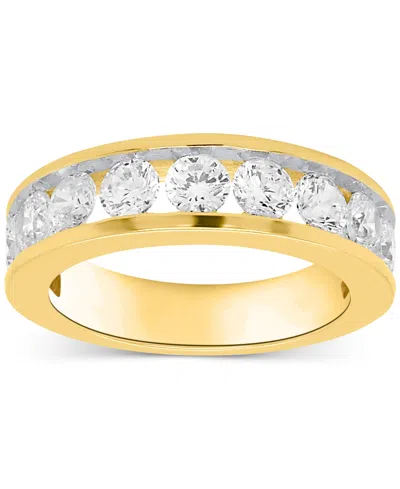 Forever Grown Diamonds Lab Grown Diamond Channel Set Band (2 Ct. T.w.) In Sterling Silver Or 14k Gold-plated Sterling Silve