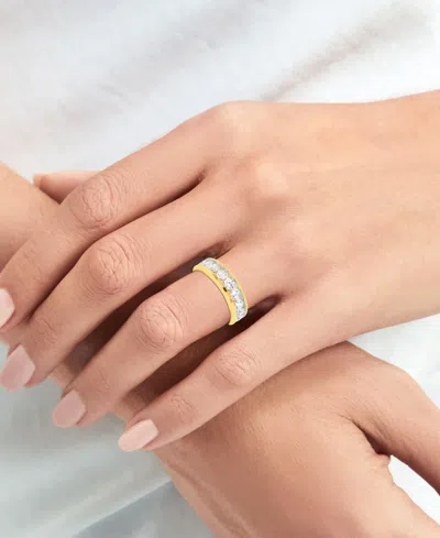 Forever Grown Diamonds Lab Grown Diamond Channel Set Band (2 Ct. T.w.) In Sterling Silver Or 14k Gold-plated Sterling Silve