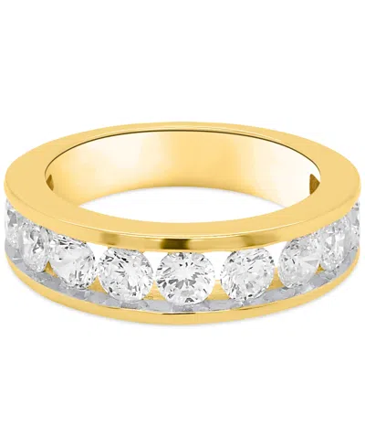 Forever Grown Diamonds Lab Grown Diamond Channel Set Band (2 Ct. T.w.) In Sterling Silver Or 14k Gold-plated Sterling Silve
