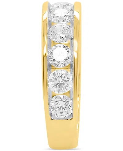Forever Grown Diamonds Lab Grown Diamond Channel Set Band (2 Ct. T.w.) In Sterling Silver Or 14k Gold-plated Sterling Silve