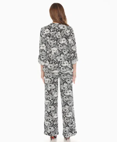White Mark Women's 2-piece Floral Print Tunic Top And Pants Set