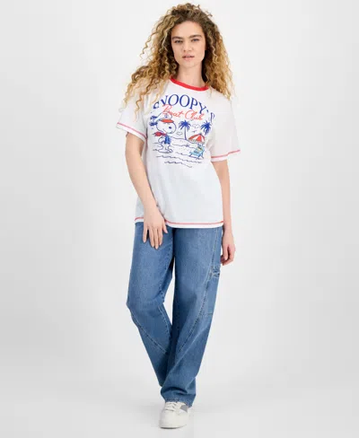 Freeze 24-7 Juniors' Snoopy Boat Club Ringer T-shirt