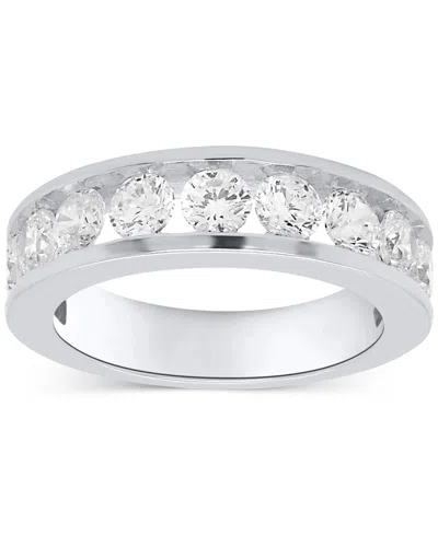 Forever Grown Diamonds Lab Grown Diamond Channel Set Band (2 Ct. T.w.) In Sterling Silver Or 14k Gold-plated Sterling Silve