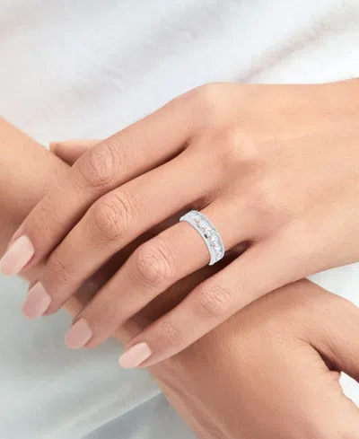 Forever Grown Diamonds Lab Grown Diamond Channel Set Band (2 Ct. T.w.) In Sterling Silver Or 14k Gold-plated Sterling Silve