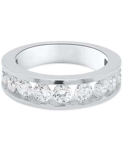 Forever Grown Diamonds Lab Grown Diamond Channel Set Band (2 Ct. T.w.) In Sterling Silver Or 14k Gold-plated Sterling Silve