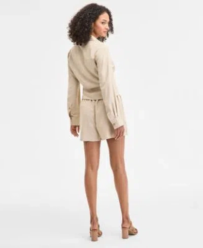Bar Iii Womens Linen Tie Front Top Shorts Exclusively At Macys