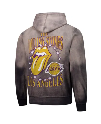 Sportiqe Men's And Women's Gray Rolling Stones X Los Angeles Lakers Collab Pullover Hoodie