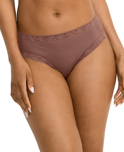 Jockey Women's High-cut Lace Trimmed Brief Underwear In Brown