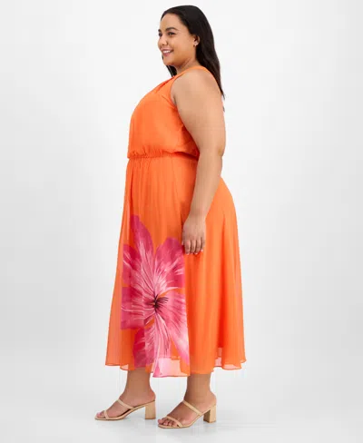 Robbie Bee Plus Size Printed Sleeveless Maxi Dress