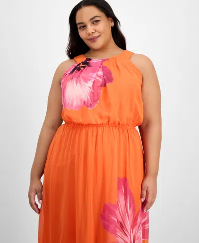 Robbie Bee Plus Size Printed Sleeveless Maxi Dress