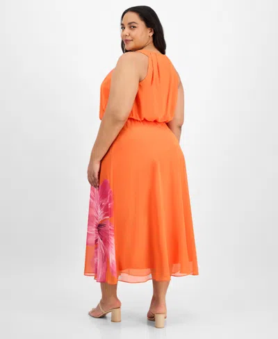 Robbie Bee Plus Size Printed Sleeveless Maxi Dress
