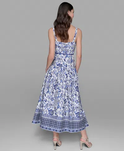 Shop Karl Lagerfeld Women's Floral-print Square-neck Midi Dress