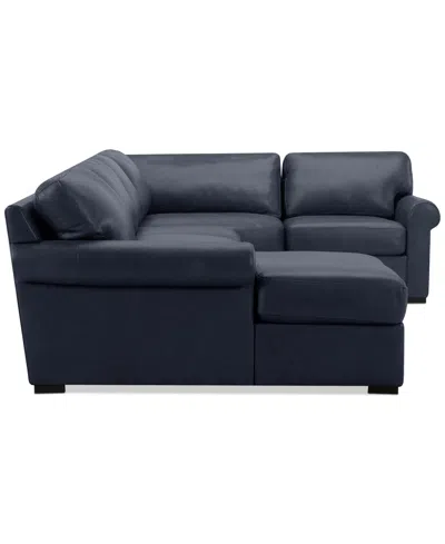 Macy's Radley Roll Arm 152" 4-pc. Leather Wedge Corner Chaise Sectional, Exclusively At