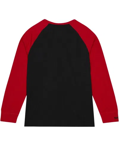 Mitchell & Ness Men's Black Oklahoma Sooners Legendary Slub Raglan Long Sleeve T-shirt