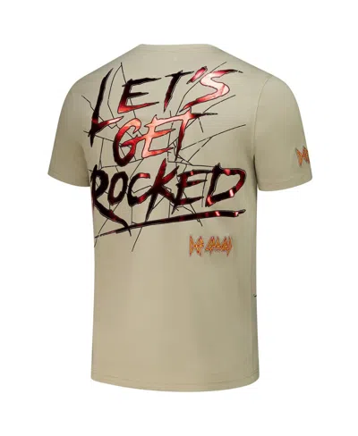 Freeze Max Men's Tan Def Leppard Let's Get Rocked T-shirt In Burgundy