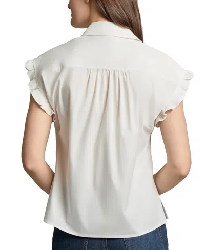 Jones New York Women's Ruffled-cuff Short-sleeve Blouse In Gray