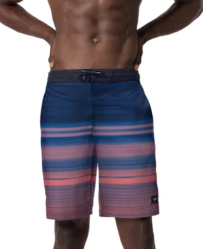 Speedo Men's Onshore Bondi Basin Ombre Stripe Drawstring 9" Boardshorts In Blue