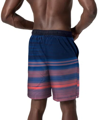 Speedo Men's Onshore Bondi Basin Ombre Stripe Drawstring 9" Boardshorts In Blue
