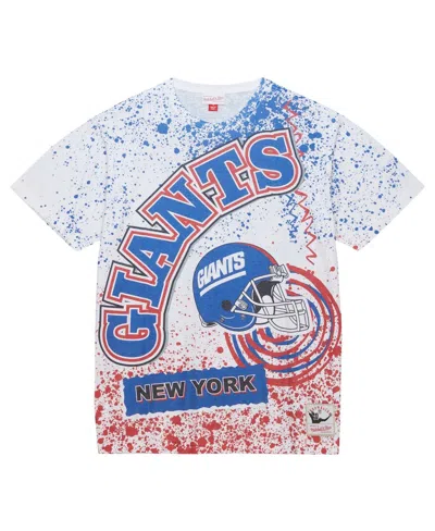 Mitchell & Ness Men's  White New York Giants Team Burst Sublimated T-shirt