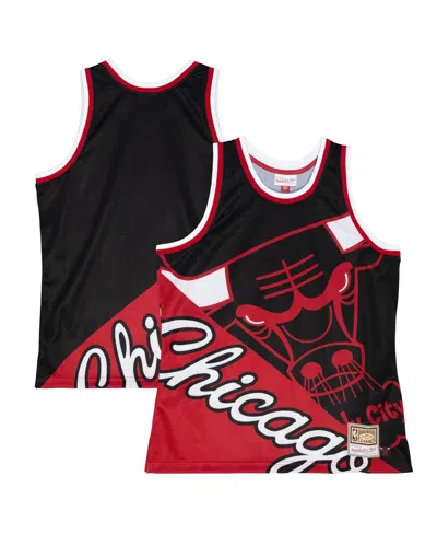 Mitchell & Ness Men's Black Chicago Bulls Big Face 5.0 Fashion Tank Top In Red