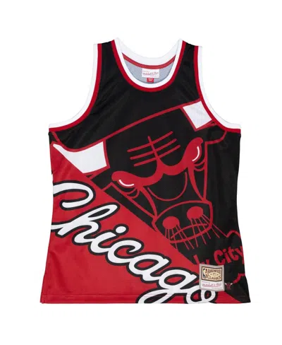Mitchell & Ness Men's Black Chicago Bulls Big Face 5.0 Fashion Tank Top In Red