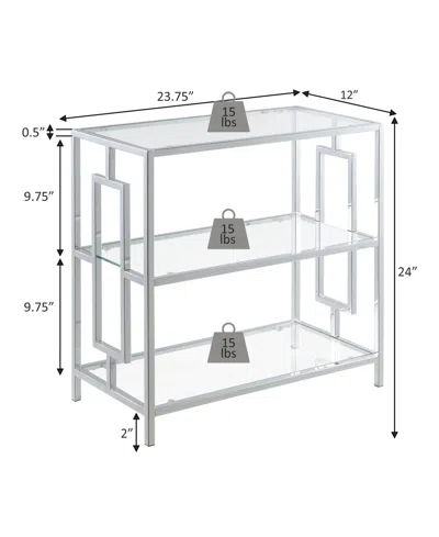 Convenience Concepts 24" Town Square Chrome 3 Tier Chairside End Table