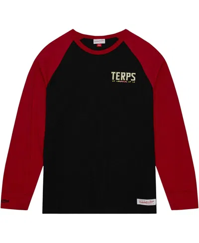 Mitchell & Ness Men's Black Maryland Terrapins Legendary Slub Raglan Long Sleeve T-shirt