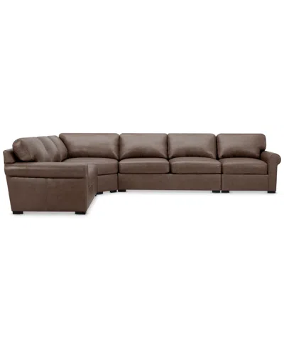 Macy's Radley 148" 5-pc. Leather Wedge L Shape Modular Sectional, Created For