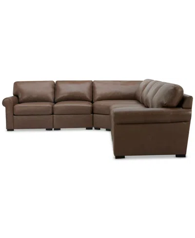 Macy's Radley 148" 5-pc. Leather Wedge L Shape Modular Sectional, Created For