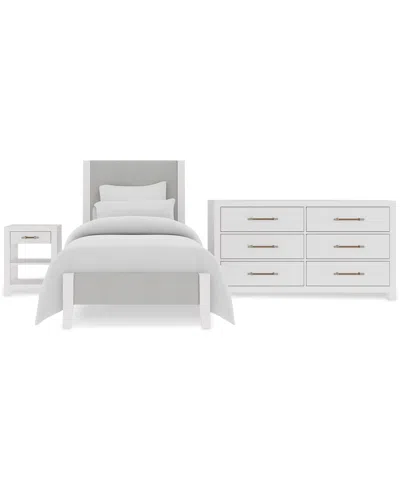 Macy's Catriona 3pc Bedroom Set (twin Upholstered Bed, Dresser & Open Nightstand), Created For