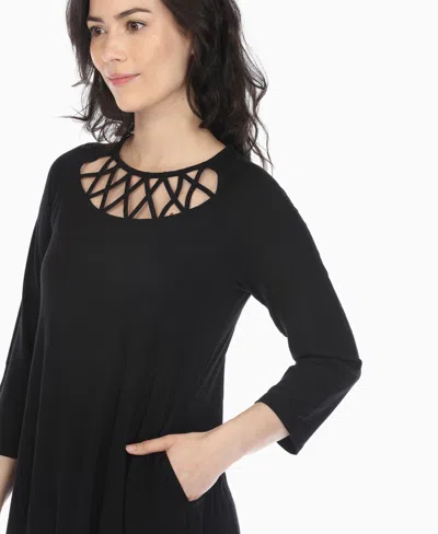 White Mark Plus Size Short Sleeve Crisscross Neck A-line Dress