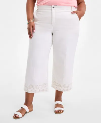 Style & Co Plus Size High-rise Wide-leg Crop Jeans, Exclusively At Macy's