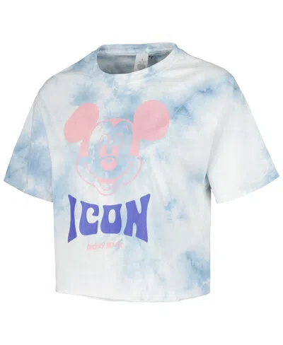 Mad Engine Men's And Women's White Mickey Friends Icon Tie-dye T-shirt In Blue