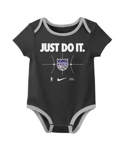 Nike Baby Boys And Girls 2-pack Purple/black Sacramento Kings Just Do It Bodysuit Set