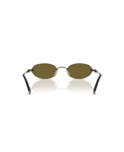 Miu Miu Womens Gold A54s Oval-frame Metal Sunglasses