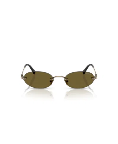 Miu Miu Womens Gold A54s Oval-frame Metal Sunglasses