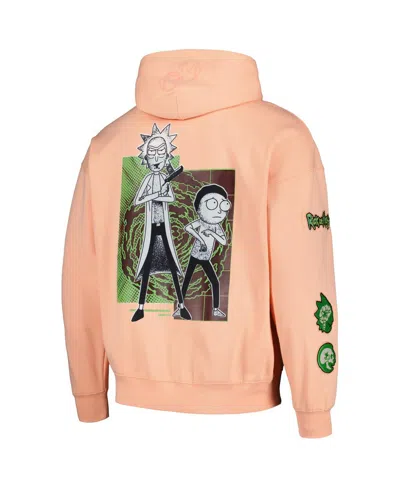 Freeze Max Men's Orange Rick And Morty '90s Rave Dropped Shoulder Pullover Hoodie Sweatshirt