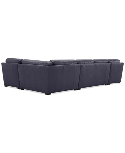 Macy's Radley Roll Arm 152" 4-pc. Leather Wedge Corner Chaise Sectional, Exclusively At